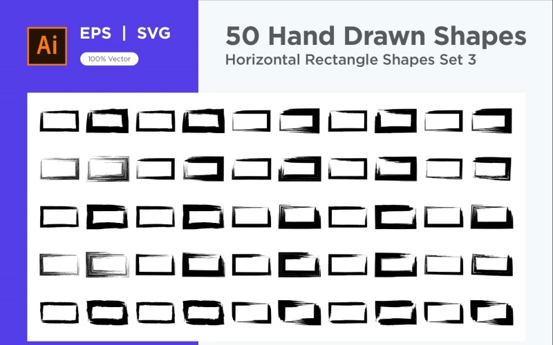 Horizontal Rectangle Shape 50_Set V 3 Vector Graphic
