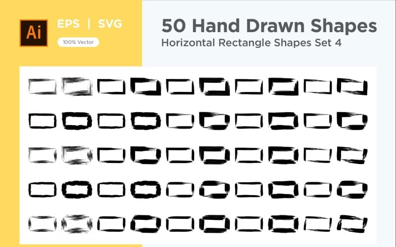 Horizontal Rectangle Shape 50_Set V 4 Vector Graphic