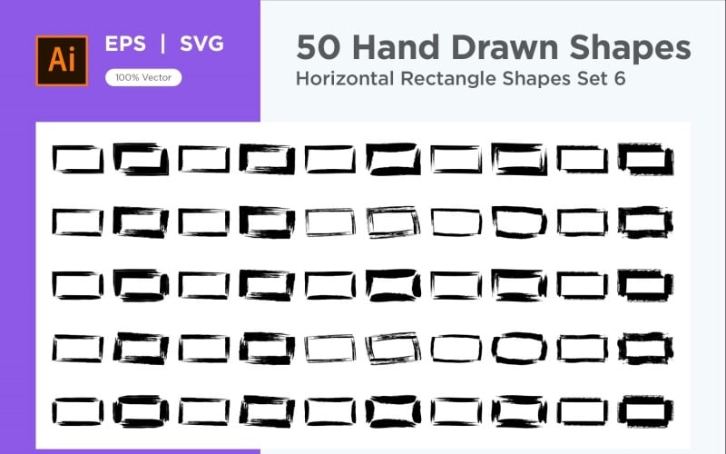 Horizontal Rectangle Shape 50_Set V 6 Vector Graphic