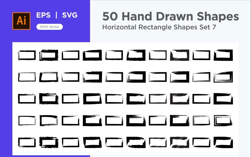 Horizontal Rectangle Shape 50_Set V 7 Vector Graphic
