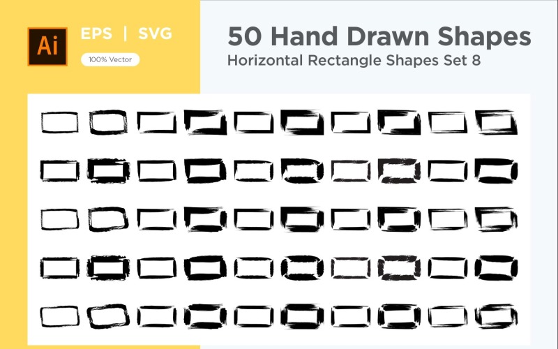 Horizontal Rectangle Shape 50_Set V 8 Vector Graphic