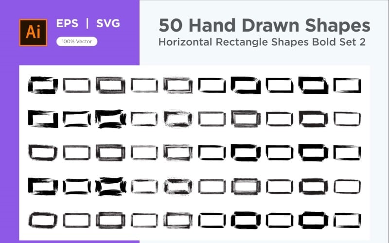Horizontal Rectangle Shape Bold 50_Set V 2 Vector Graphic