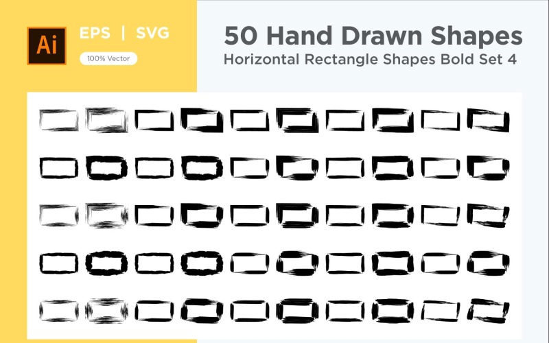 Horizontal Rectangle Shape Bold 50_Set V 4 Vector Graphic