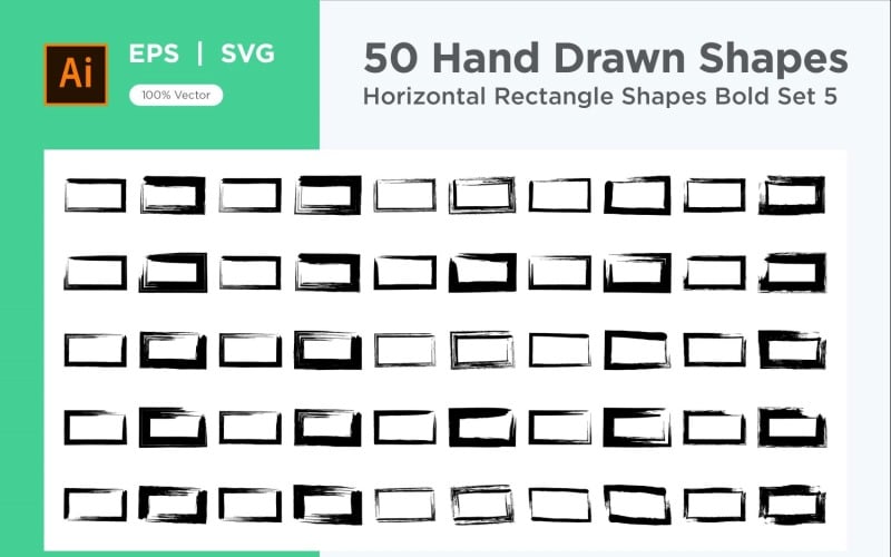 Horizontal Rectangle Shape Bold 50_Set V 5 Vector Graphic