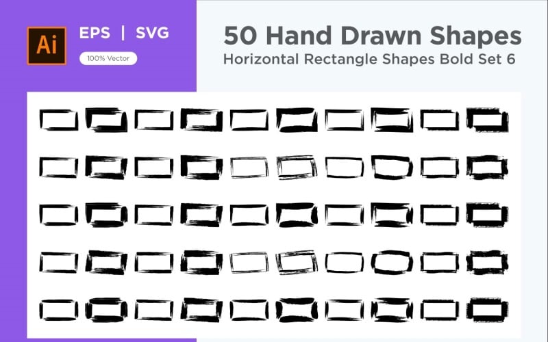 Horizontal Rectangle Shape Bold 50_Set V 6 Vector Graphic