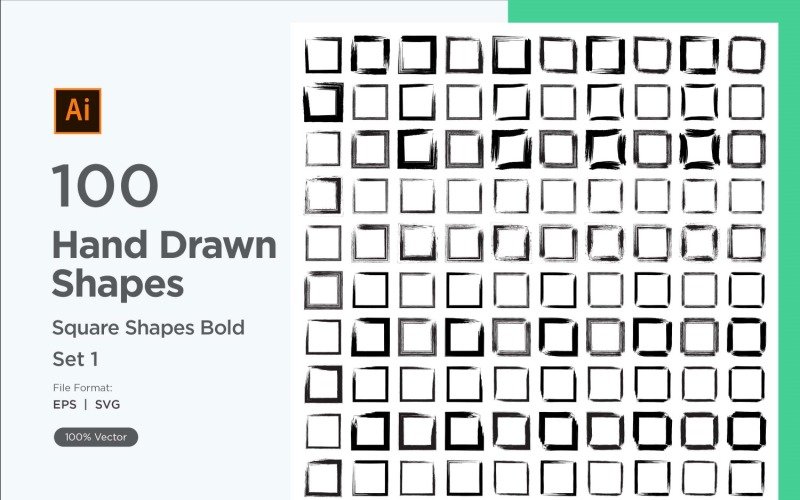 Square Shape Bold 100_Set V 1 Vector Graphic