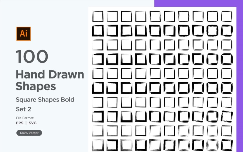Square Shape Bold 100_Set V 2 Vector Graphic