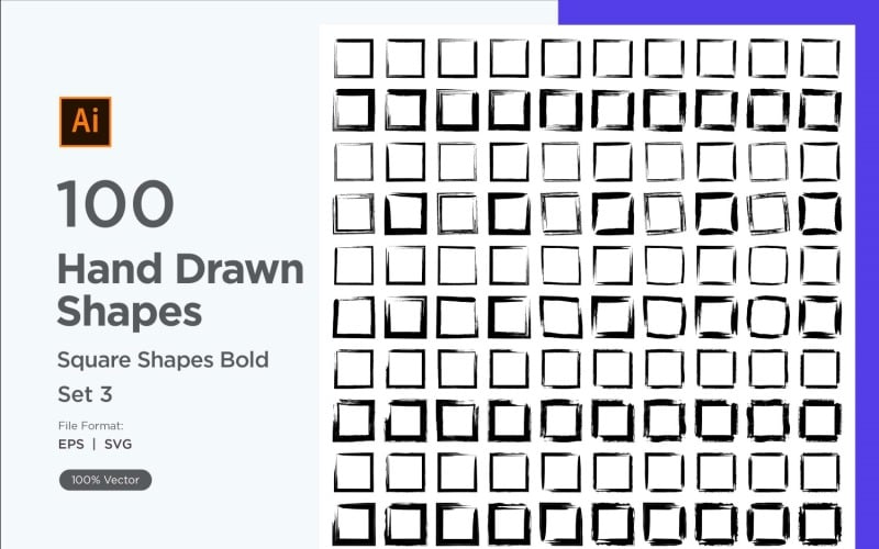 Square Shape Bold 100_Set V 3 Vector Graphic