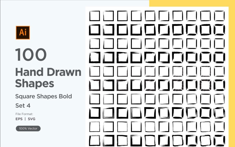 Square Shape Bold 100_Set V 4 Vector Graphic