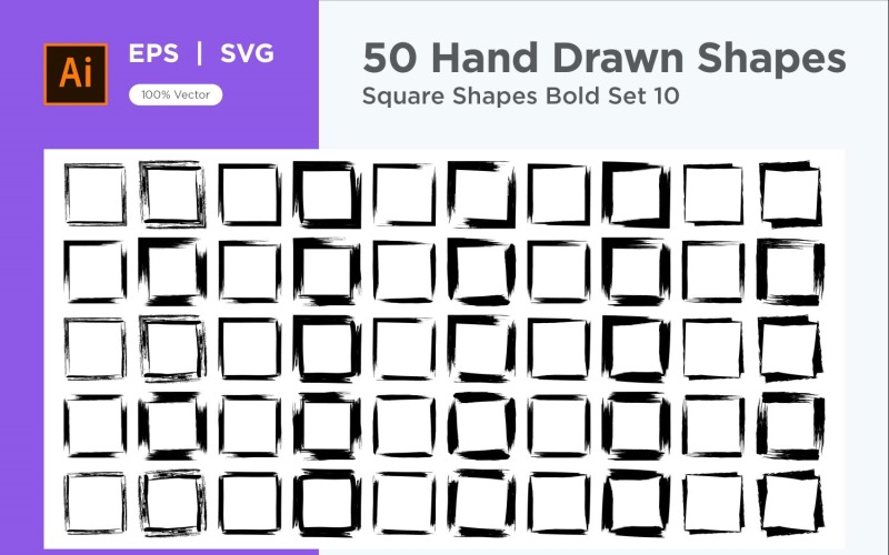 Square Shape Bold 50_Set V 10 Vector Graphic