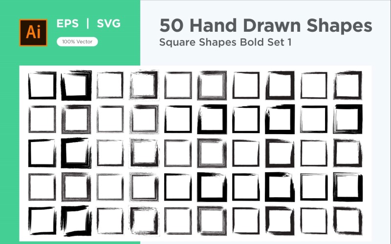 Square Shape Bold 50_Set V 1 Vector Graphic