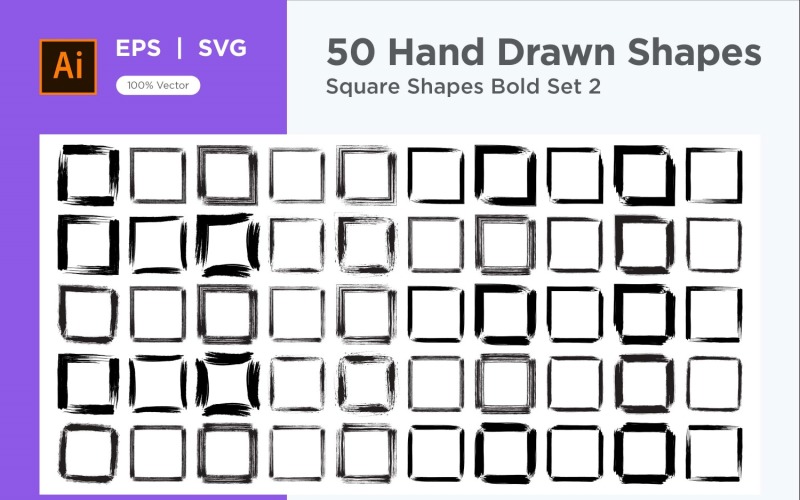 Square Shape Bold 50_Set V 2 Vector Graphic