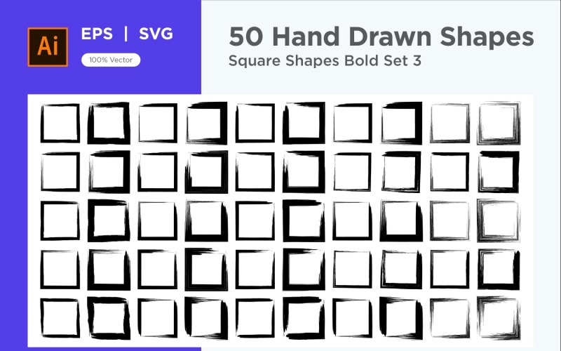 Square Shape Bold 50_Set V 3 Vector Graphic