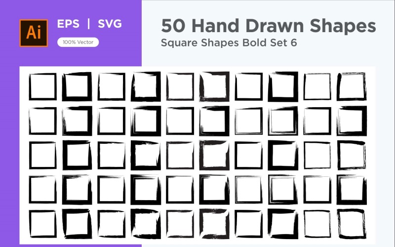Square Shape Bold 50_Set V 6 Vector Graphic