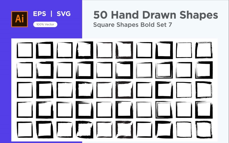 Square Shape Bold 50_Set V 7 Vector Graphic