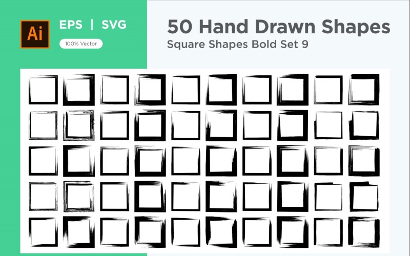 Square Shape Bold 50_Set V 9 Vector Graphic