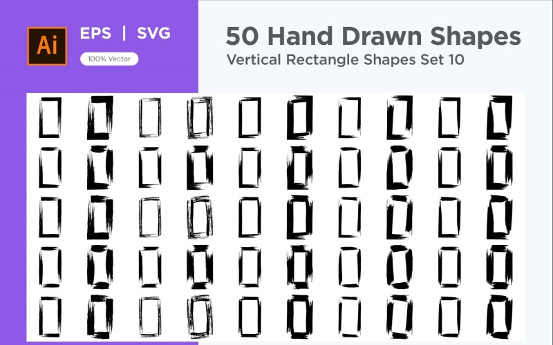 Vertical Rectangle Shape 50_Set V 10 Vector Graphic