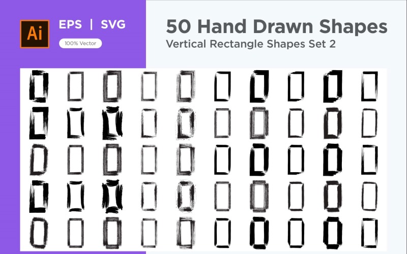 Vertical Rectangle Shape 50_Set V 2 Vector Graphic
