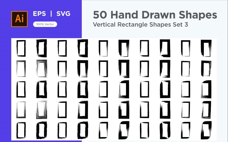 Vertical Rectangle Shape 50_Set V 3 Vector Graphic