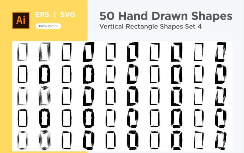 Vertical Rectangle Shape 50_Set V 4 Vector Graphic