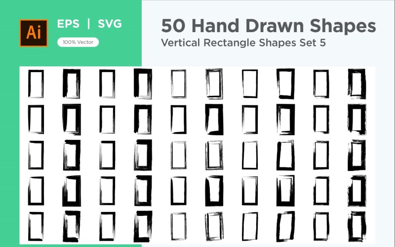 Vertical Rectangle Shape 50_Set V 5 Vector Graphic