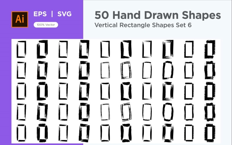 Vertical Rectangle Shape 50_Set V 6 Vector Graphic