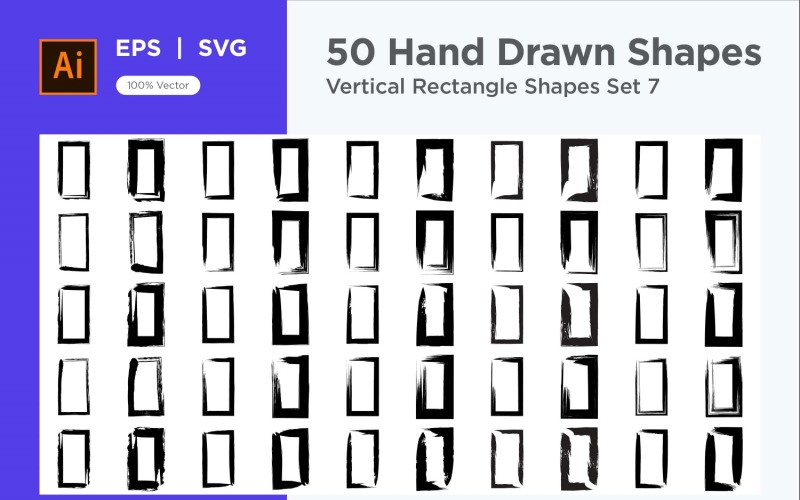 Vertical Rectangle Shape 50_Set V 7 Vector Graphic