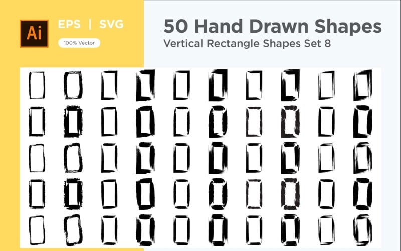 Vertical Rectangle Shape 50_Set V 8 Vector Graphic