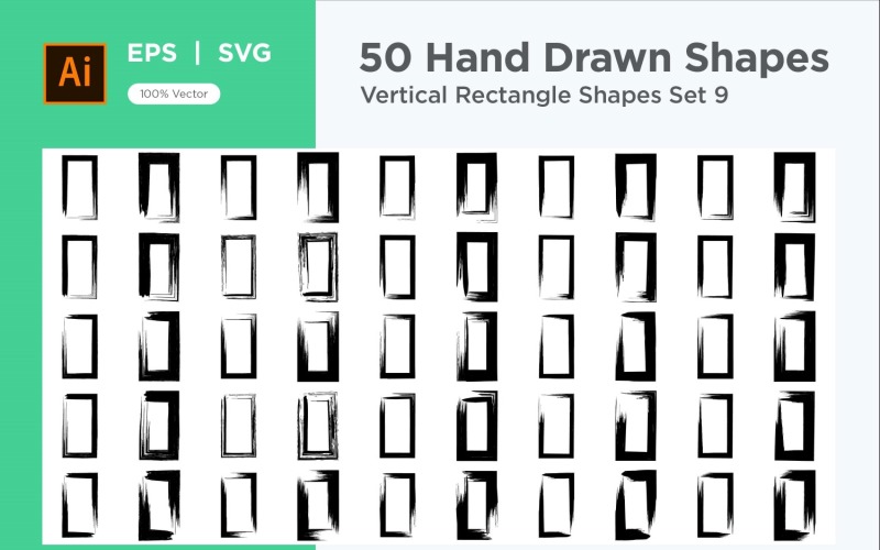 Vertical Rectangle Shape 50_Set V 9 Vector Graphic