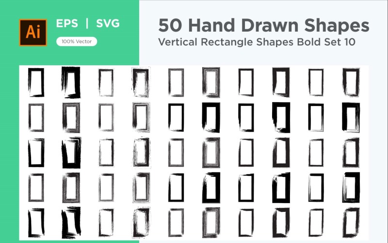 Vertical Rectangle Shape Bold 50_Set V 1 Vector Graphic