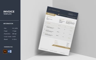 Business Invoice Template. Illustrator and Ms Word Template