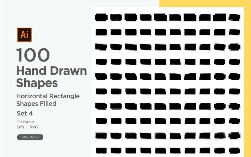 Horizontal Rectangle Shape Filled 100_Set V 4 Vector Graphic