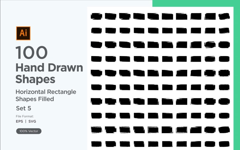 Horizontal Rectangle Shape Filled 100_Set V 5 Vector Graphic