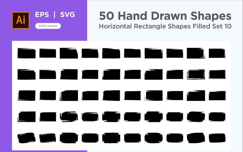 Horizontal Rectangle Shape Filled 50_Set V 10 Vector Graphic