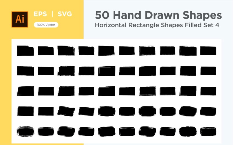 Horizontal Rectangle Shape Filled 50_Set V 4 Vector Graphic