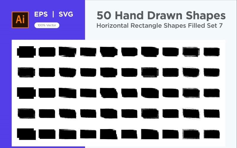 Horizontal Rectangle Shape Filled 50_Set V 7 Vector Graphic