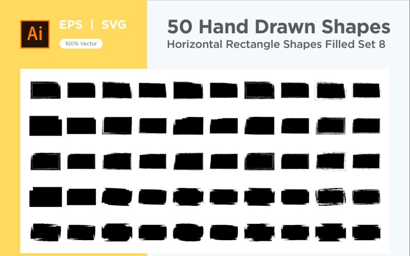 Horizontal Rectangle Shape Filled 50_Set V 8 Vector Graphic