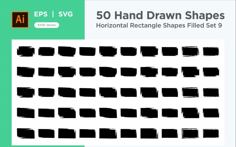 Horizontal Rectangle Shape Filled 50_Set V 9 Vector Graphic