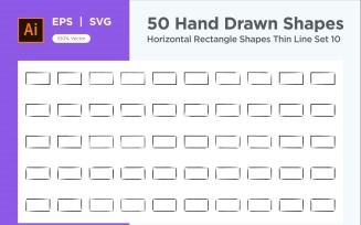 Horizontal Rectangle Shape Thin Line 50_Set V 10