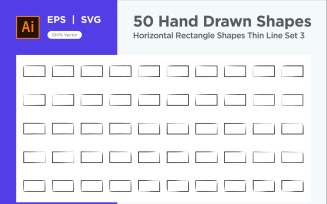 Horizontal Rectangle Shape Thin Line 50_Set V 3
