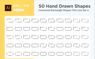 Horizontal Rectangle Shape Thin Line 50_Set V 4