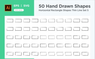 Horizontal Rectangle Shape Thin Line 50_Set V 5