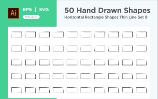 Horizontal Rectangle Shape Thin Line 50_Set V 9