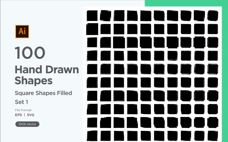 Square Shape Filled 100_Set V 1 Vector Graphic