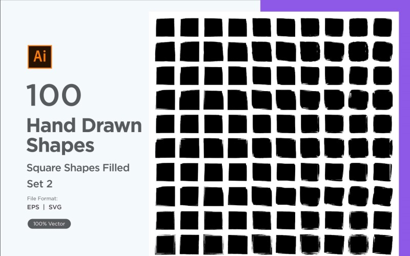 Square Shape Filled 100_Set V 2 Vector Graphic