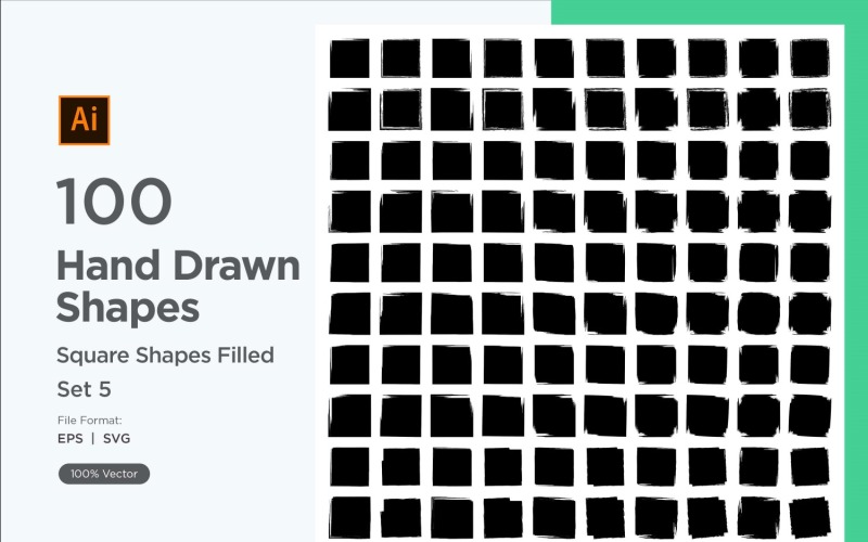Square Shape Filled 100_Set V 5 Vector Graphic