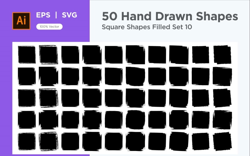 Square Shape Filled 50_Set V 10 Vector Graphic