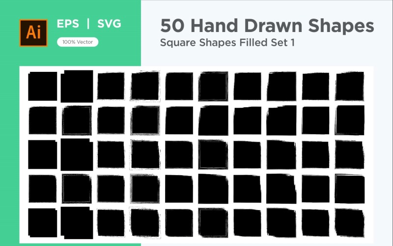 Square Shape Filled 50_Set V 1 Vector Graphic