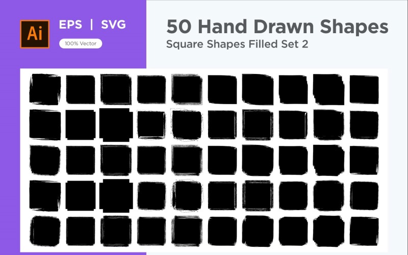 Square Shape Filled 50_Set V 2 Vector Graphic