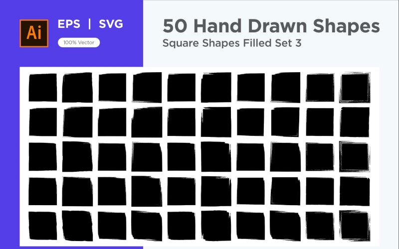 Square Shape Filled 50_Set V 3 Vector Graphic